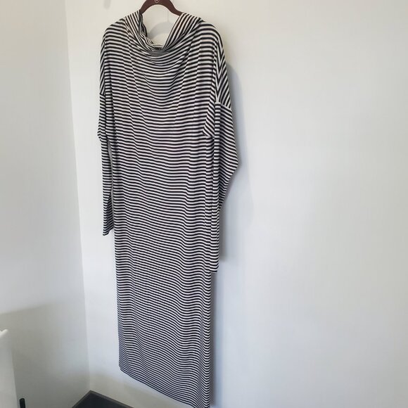 OMO Norma Kamali Black & White Stripe Maxi Stretch Straight Dress  Small/Medium - Picture 3 of 10
